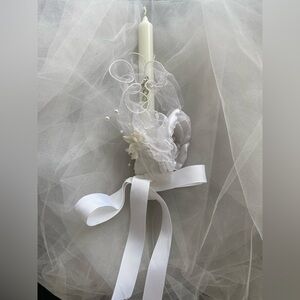 CUSTOM: First Communion or Baptism Ceremonial Candle - Handcrafted White